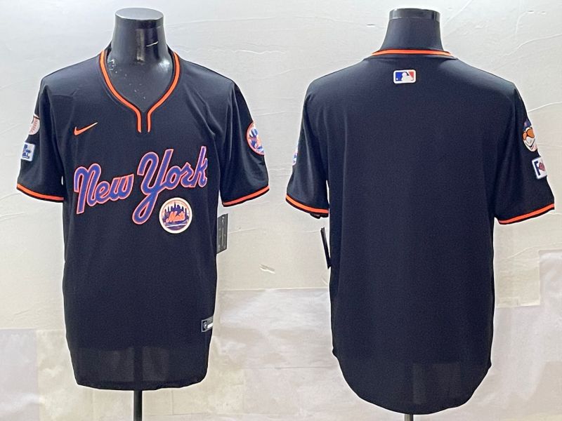 Men New York Mets Blank Black Throwback 2025 Nike MLB Jersey style 5077->new york mets->MLB Jersey
